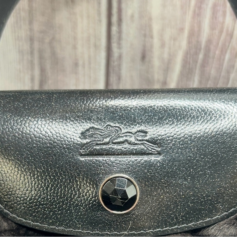 LONGCHAMP Fur & Leather Mini Handbag Brown Black RARE - Picture 6 of 16